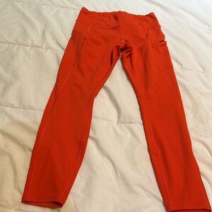 ATHLETA  Leggings CONTENDER 7/8 TIGHT IN POWERLIFT SIZE Small Orange Pockets